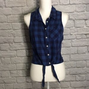 Tie Up Flannel Tank